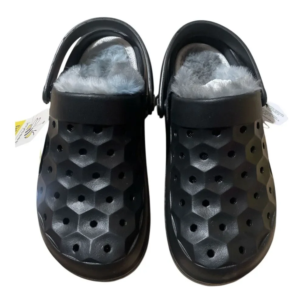 Joybees kids Varsity Lined Clogs - Black/Charcoal C12